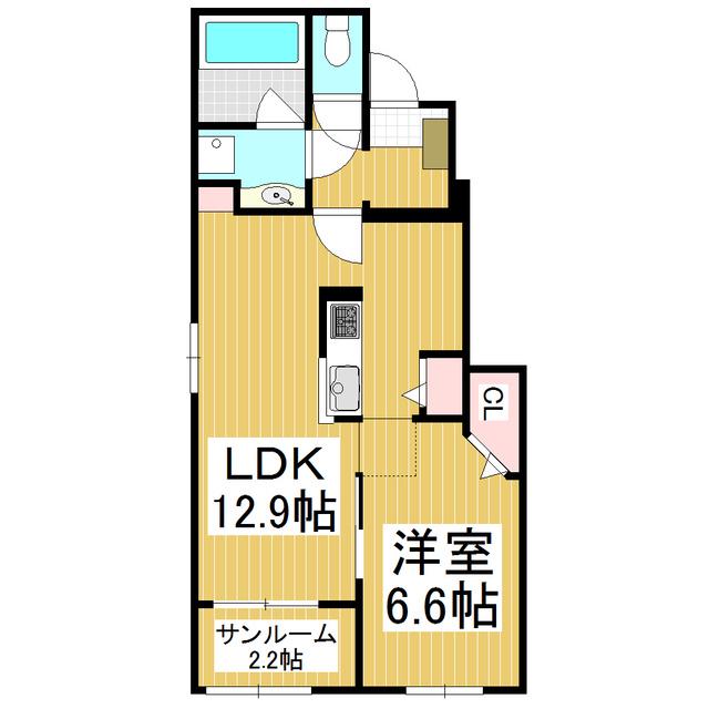 メゾン・ベレーナ(1LDK/1階)の間取り写真
