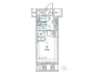GENOVIA浅草IV SKYGARDEN(1K/3階)の間取り写真
