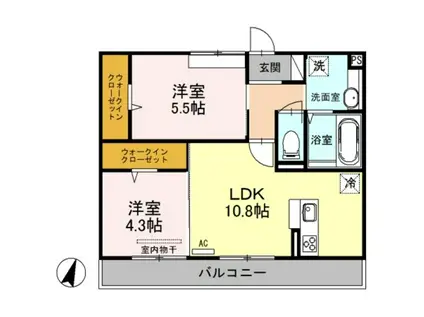 グランテラス O.N(2LDK/2階)の間取り写真