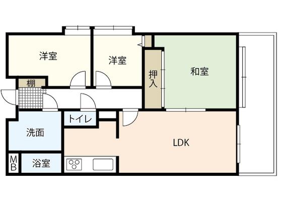 ふぁみーゆ舟入南(3LDK/8階)の間取り写真