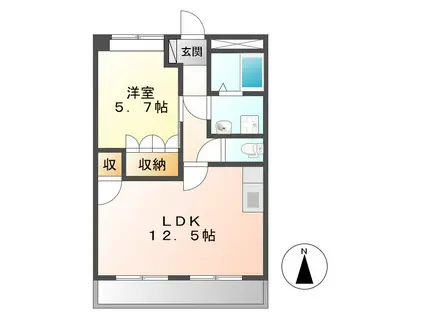 エム トゥルース(1LDK/3階)の間取り写真