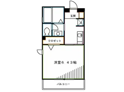 フェリーチェ(1K/2階)の間取り写真