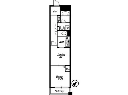 LA.PRYLE新横浜(1DK/8階)の間取り写真