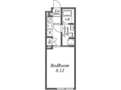ユーレジデンス恵比寿(1K/4階)の間取り写真