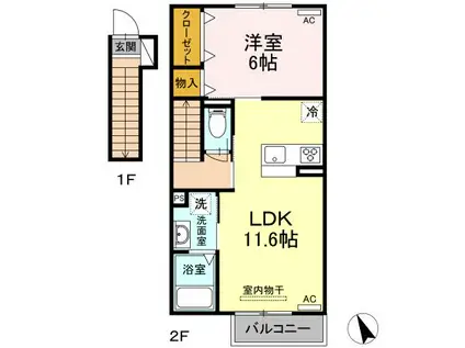 シャルマン・G202(1LDK/2階)の間取り写真