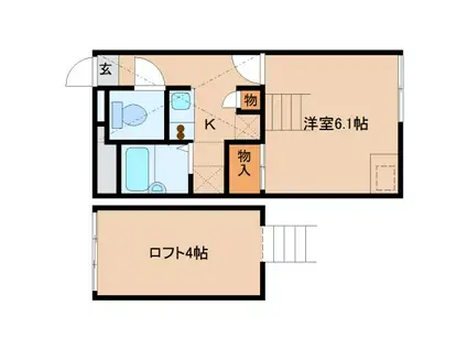 レオパレス千原II(1K/1階)の間取り写真