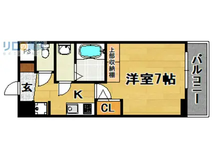 アルティザ淡路駅東(1K/14階)の間取り写真