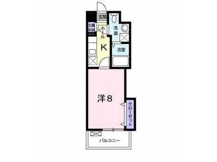 ラフィナット馬塚(1K/2階)の間取り写真