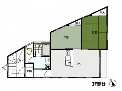 NSビル(2DK/3階)の間取り写真