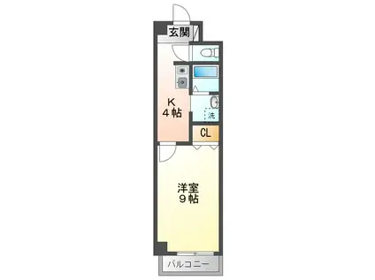 アイレヘイワ(1K/3階)の間取り写真