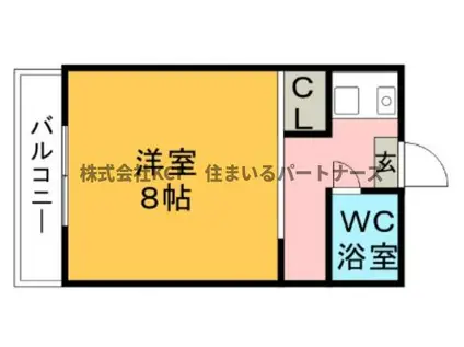 ラ・グラン・リヴィエール(1K/2階)の間取り写真