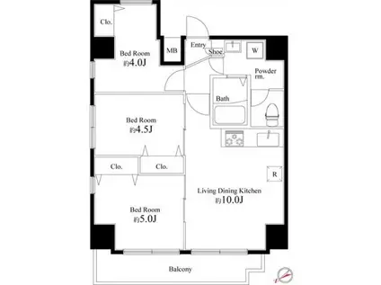 グランパーク東京イースト(3LDK/12階)の間取り写真