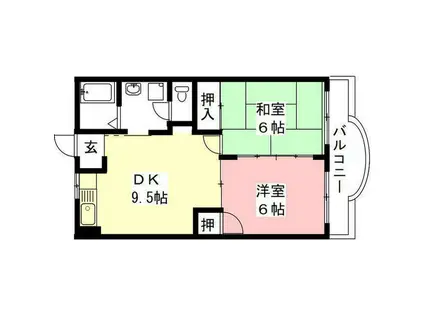 ファミール上松(2DK/3階)の間取り写真