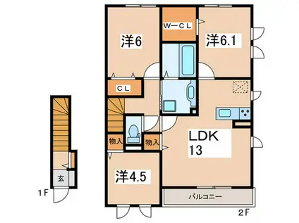 アウローラスズキ(3LDK/2階)の間取り写真