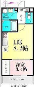 春ひなたのルミーナ(1LDK/3階)の間取り写真