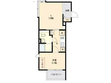 グランパセオ新宿(1LDK/4階)の間取り写真