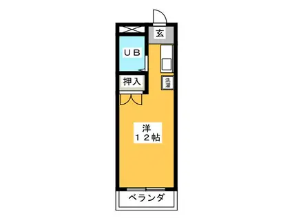 ホワイトミューズ(ワンルーム/4階)の間取り写真
