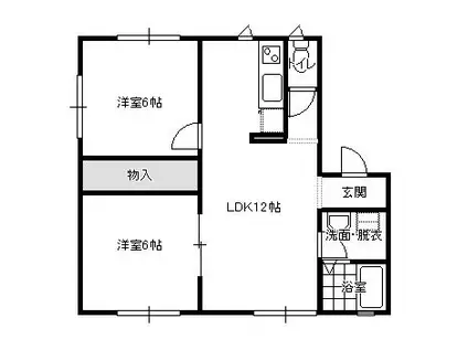 エスポワール朝日A棟(2LDK/1階)の間取り写真