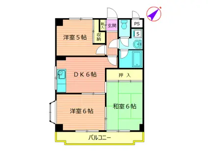 パストラル小山(3DK/3階)の間取り写真