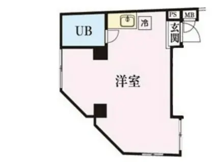 戸越パークヴィラ(ワンルーム/2階)の間取り写真