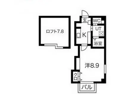 エヌエムスワサントセットウエスト(1K/4階)の間取り写真