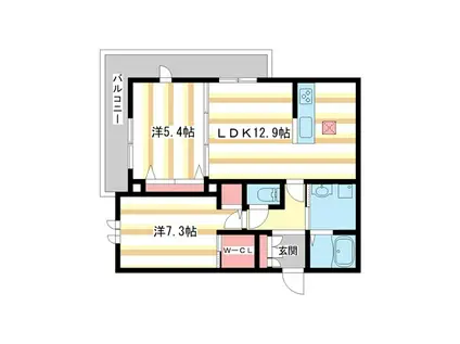 BELLAVISTA(2LDK/1階)の間取り写真