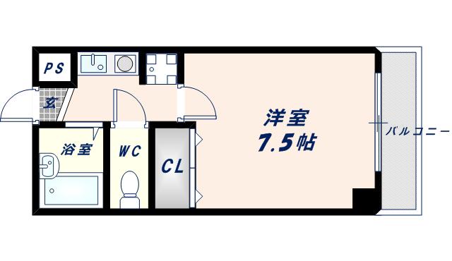 リノン小路東(1K/4階)の間取り写真