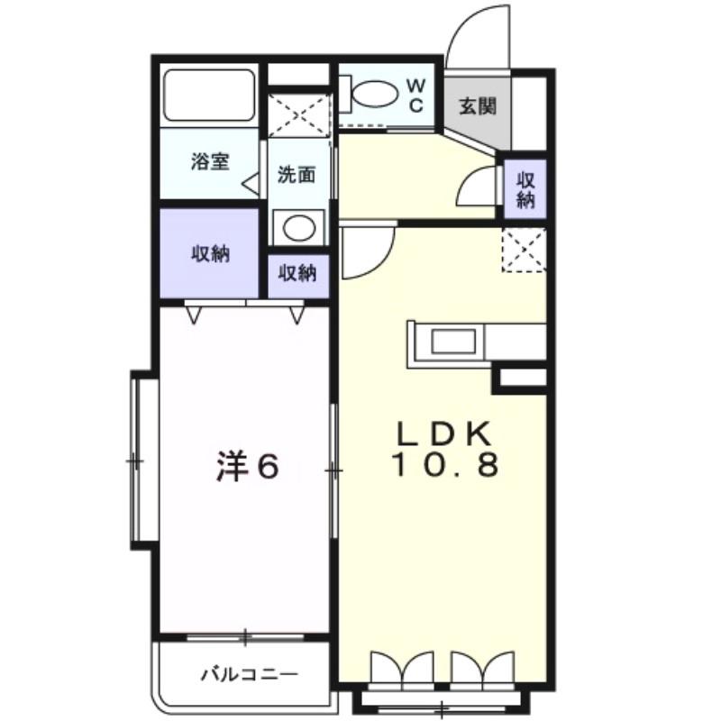 エアリーズ・ヒルズ(2LDK/2階)の間取り写真