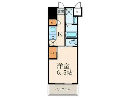 アミュゼ城野(1K/6階)の間取り写真