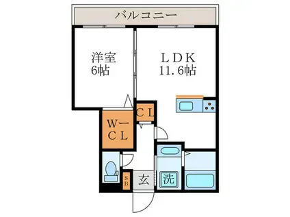 アドミラブール A棟(1LDK/3階)の間取り写真