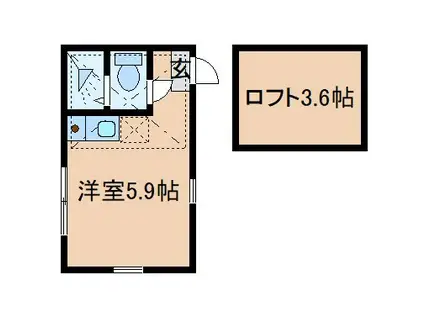ユナイト平間エポニーナ(ワンルーム/2階)の間取り写真