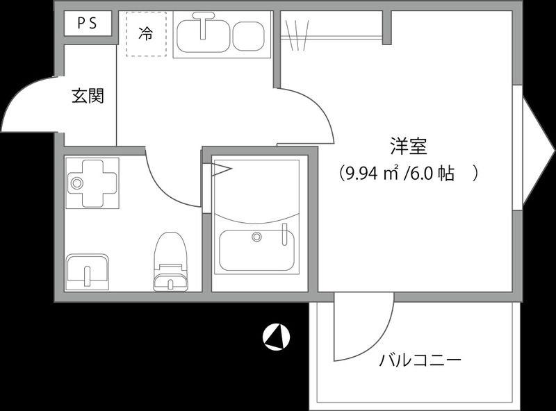 DELIGHT TOWN(1K/1階)の間取り写真