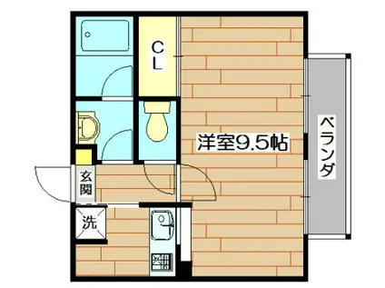 HIGH WAVE高槻(1K/1階)の間取り写真