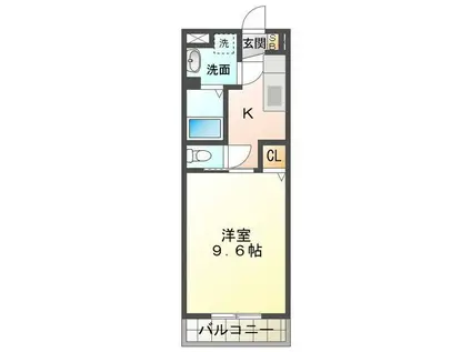 セントリバーヒルズひばりが丘(1K/3階)の間取り写真