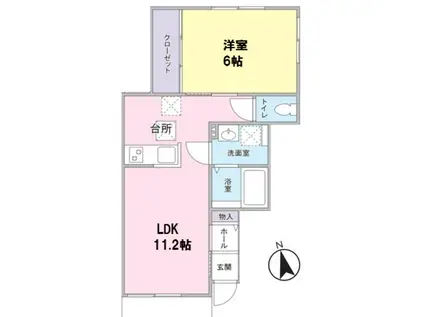 プレドレール(1LDK/1階)の間取り写真