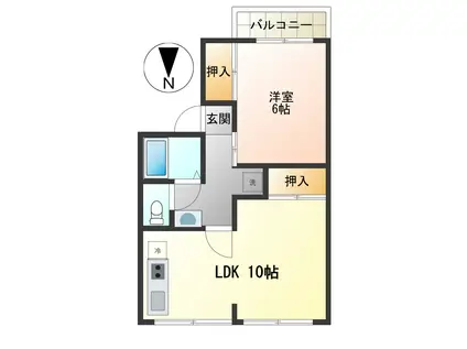 セジュール12オークス(1LDK/2階)の間取り写真