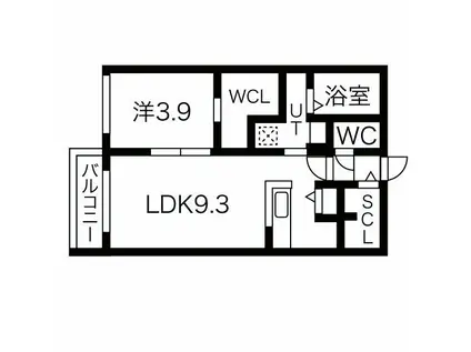 リーサ桑園(1LDK/3階)の間取り写真