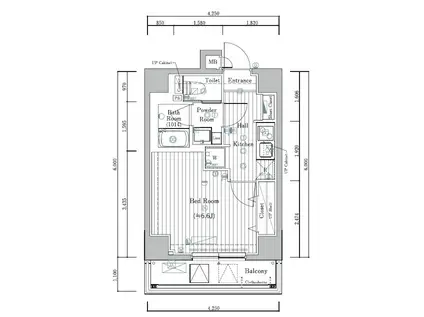 プレール・ドゥーク板橋本町III(1K/8階)の間取り写真