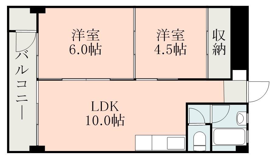サンバード明和(2LDK/3階)の間取り写真