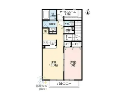 桜ハイツ(1SLDK/2階)の間取り写真