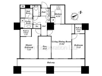 東京ツインパークスLEFT WING(3LDK/18階)の間取り写真