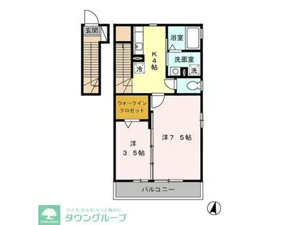 ファミーリエC(2K/2階)の間取り写真