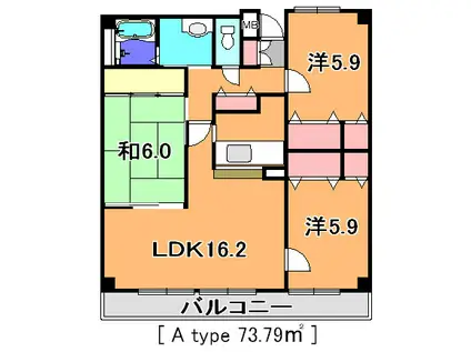 アイングレース八千代(3LDK/4階)の間取り写真