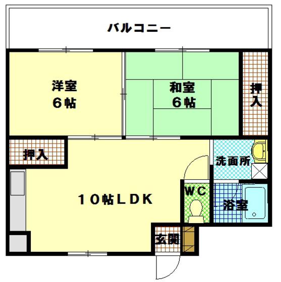 レジデンス森下(2LDK/4階)の間取り写真