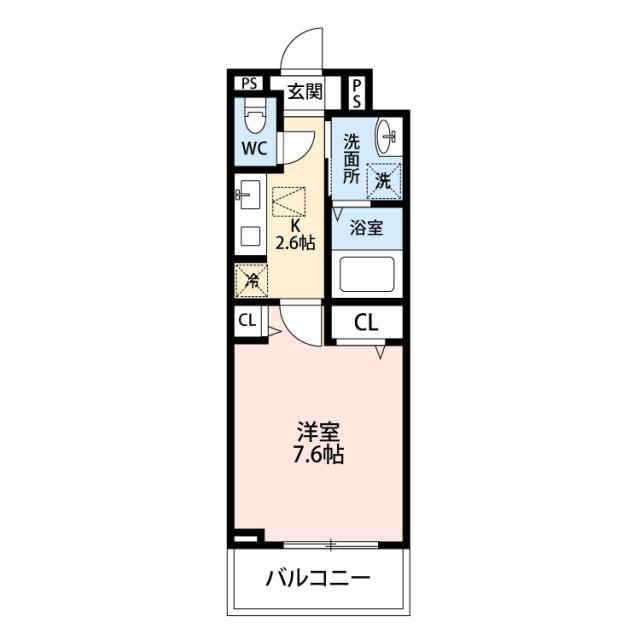 ヒカルサ 小牧田県イースト(1K/3階)の間取り写真