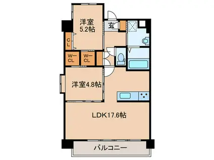 ギャラン穴生NEO(2LDK/4階)の間取り写真