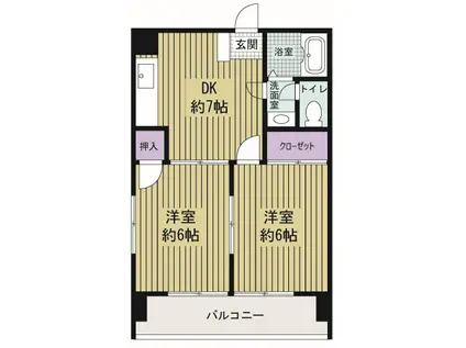 第2白石ビル(2DK/2階)の間取り写真