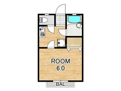 ハイツ吉田 B棟(1K/2階)の間取り写真