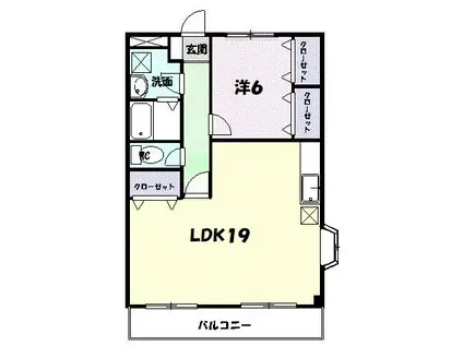 カインドネス町田IV(1K/1階)の間取り写真