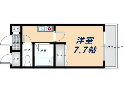 フラワーハイツ(1K/1階)の間取り写真